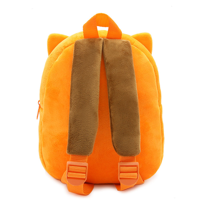 Anykidz 3D Orange Fox School Backpack Cute Animal With Cartoon Designs Children Toddler Plush Bag For Baby Girls and Boys-Backpacks-PEROZ Accessories