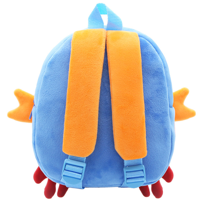 Anykidz 3D Blue Crab School Backpack Cute Animal With Cartoon Designs Children Toddler Plush Bag For Baby Girls and Boys-Backpacks-PEROZ Accessories