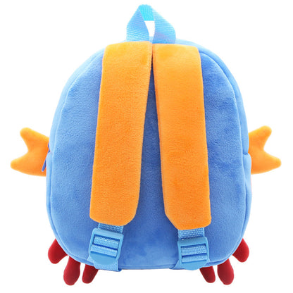 Anykidz 3D Blue Crab School Backpack Cute Animal With Cartoon Designs Children Toddler Plush Bag For Baby Girls and Boys-Backpacks-PEROZ Accessories