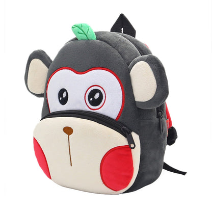 Anykidz 3D Grey Monkey School Backpack Cute Animal With Cartoon Designs Children Toddler Plush Bag For Baby Girls and Boys-Backpacks-PEROZ Accessories