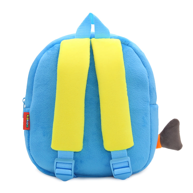 Anykidz 3D Blue Bulldozer Kids School Backpack Cute Cartoon Animal Style Children Toddler Plush Bag Perfect Accessories For Boys and Girls-Backpacks-PEROZ Accessories