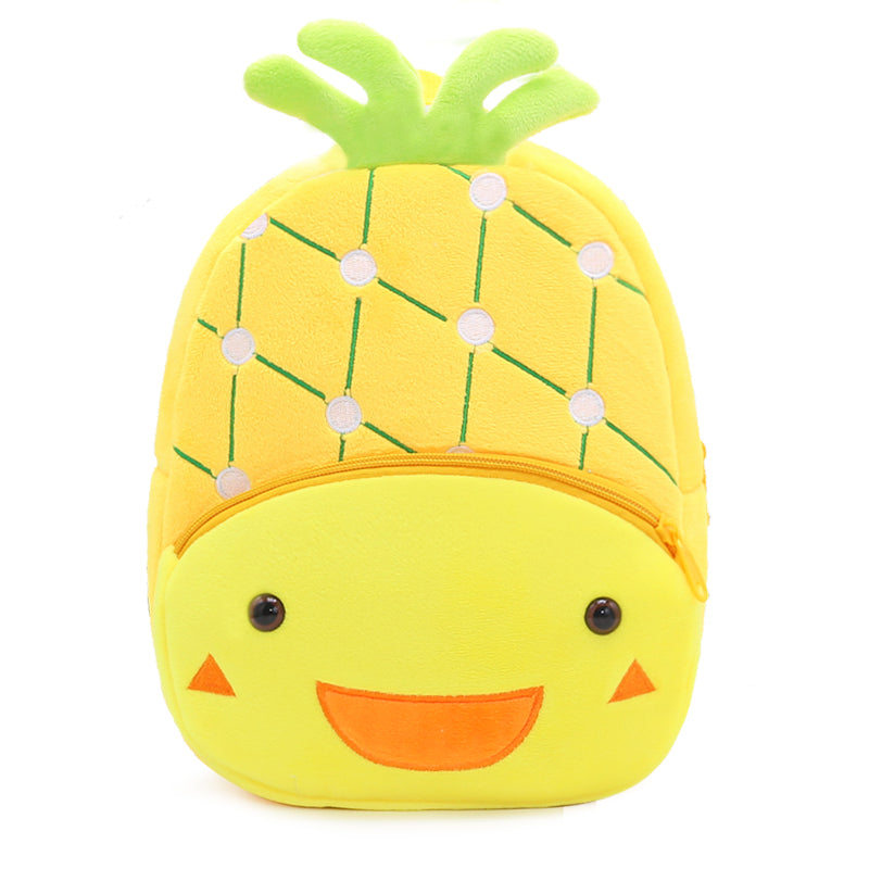 Anykidz 3D Yellow Pineapple Kids School Backpack Cute Cartoon Animal Style Children Toddler Plush Bag Perfect Accessories For Boys and Girls-Backpacks-PEROZ Accessories