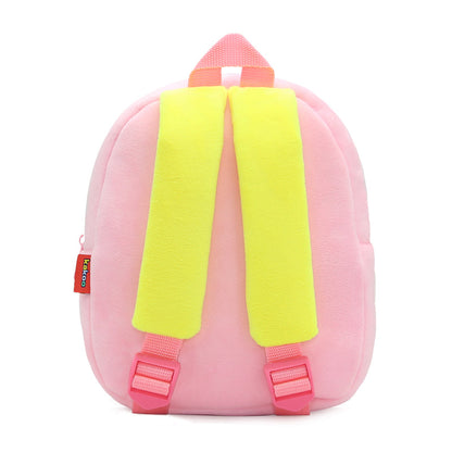 Anykidz 3D Pink Crane School Backpack Cute Vehicle With Cartoon Designs Children Toddler Plush Bag For Baby Girls and Boys-Backpacks-PEROZ Accessories