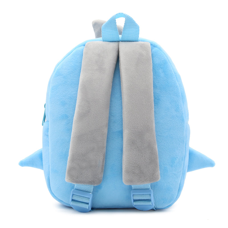 Anykidz 3D Blue Shark School Backpack Cute Animal With Cartoon Designs Children Toddler Plush Bag For Baby Girls and Boys-Backpacks-PEROZ Accessories