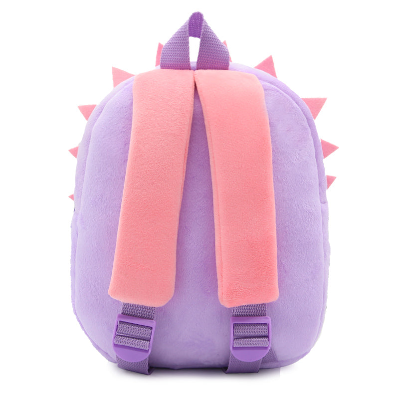 Anykidz 3D Purple Hedgehog School Backpack Cute Animal With Cartoon Designs Children Toddler Plush Bag For Baby Girls and Boys-Backpacks-PEROZ Accessories