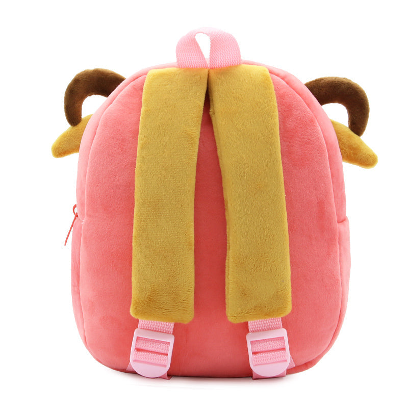 Anykidz 3D Pink Sheep School Backpack Cute Animal With Cartoon Designs Children Toddler Plush Bag For Baby Girls and Boys-Backpacks-PEROZ Accessories