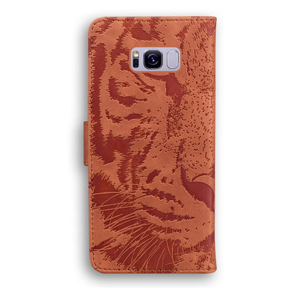 Anymob Samsung Phone Case Brown Leather Flip Fashion Luxurious Tiger Embossed Cover-PEROZ Accessories