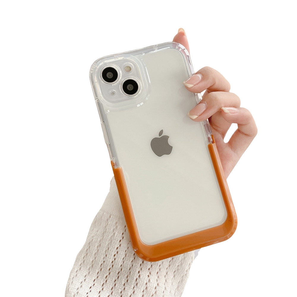 Anymob iPhone Case Orange Transparent Holder Stand Bracket Clear Shockproof Bumper Soft Phone Cover-Mobile Phone Cases-PEROZ Accessories