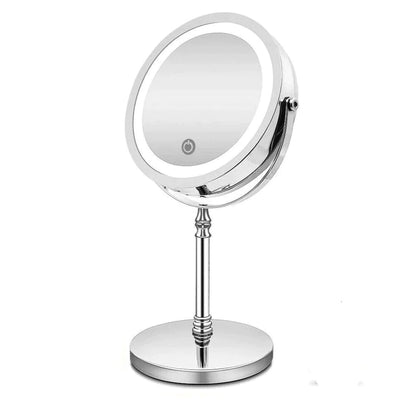 Anyvogue 8in Desktop Smart LED Makeup Mirror Double Sided Touch Dimming Adjustable 5x Magnification USB Type-Makeup Mirror-PEROZ Accessories