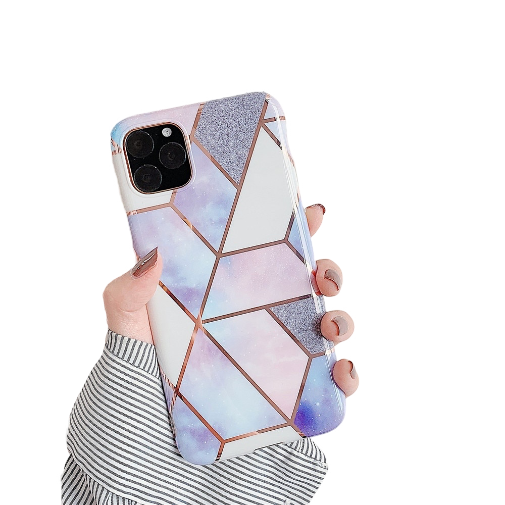 Anymob iPhone Case Light Purple Marble Soft Silicone Phone Cover Protection-Mobile Phone Cases-PEROZ Accessories