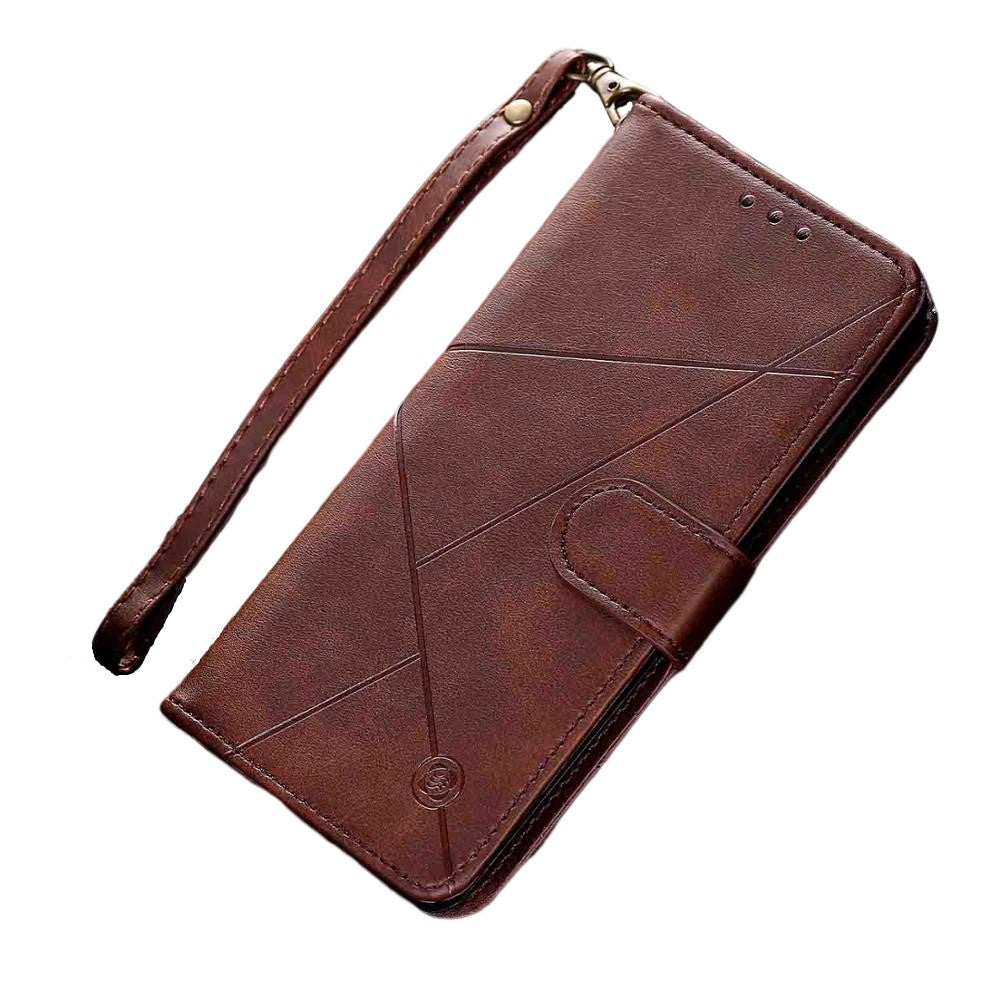 Anymob Samsung Brown Log Leather Flip Case Wallet Phone Cover Protection-Mobile Phone Cases-PEROZ Accessories