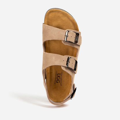 Ugg Aussie Victoria Suede Leather Unisex Slipper (Buckle Straps)-Moccasins-PEROZ Accessories