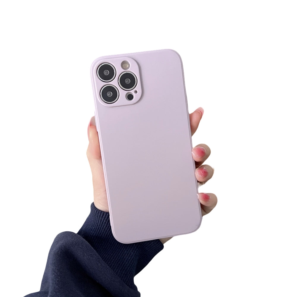 Anymob iPhone Lavander Square Silicone Phone Case Slim Soft Back Cover-Mobile Phone Cases-PEROZ Accessories