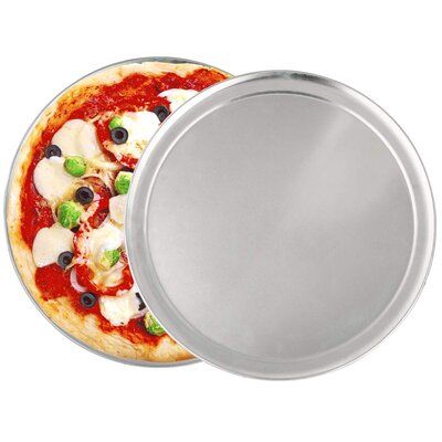 Anygleam 7 Inches Pizza Tray Aluminum Round Rimmed Non stick Metallic Dish Cake Baking Pan for Kitchen-Utensil &amp; Flatware Trays-PEROZ Accessories