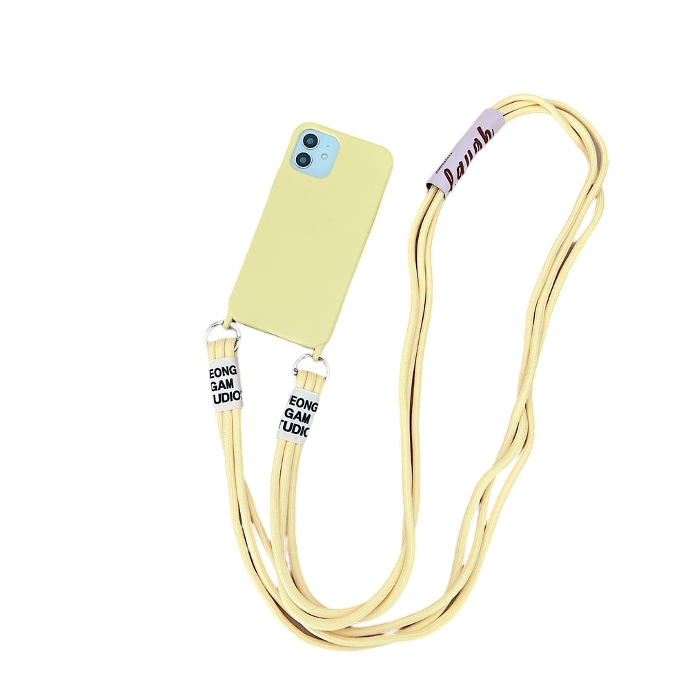 Anymob iPhone Case Yellow Crossbody Necklace Lanyard Strap Rope Cord Soft Silicone Cover-Mobile Phone Cases-PEROZ Accessories