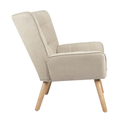 Oikiture Armchair Accent Chairs Sofa Lounge Fabric Upholstered Tub Chair Beige-Armchair-PEROZ Accessories