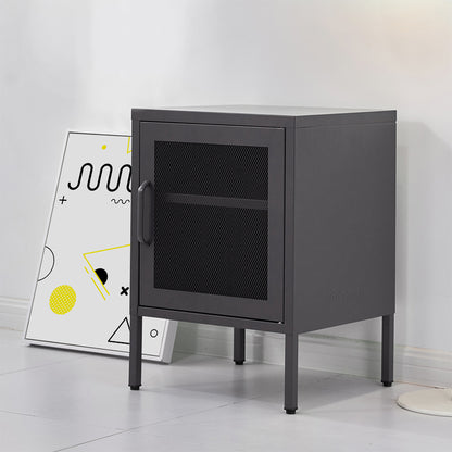 ArtissIn Mini Mesh Door Storage Cabinet Organizer Bedside Table Black-Bedside Tables - Peroz Australia - Image - 6