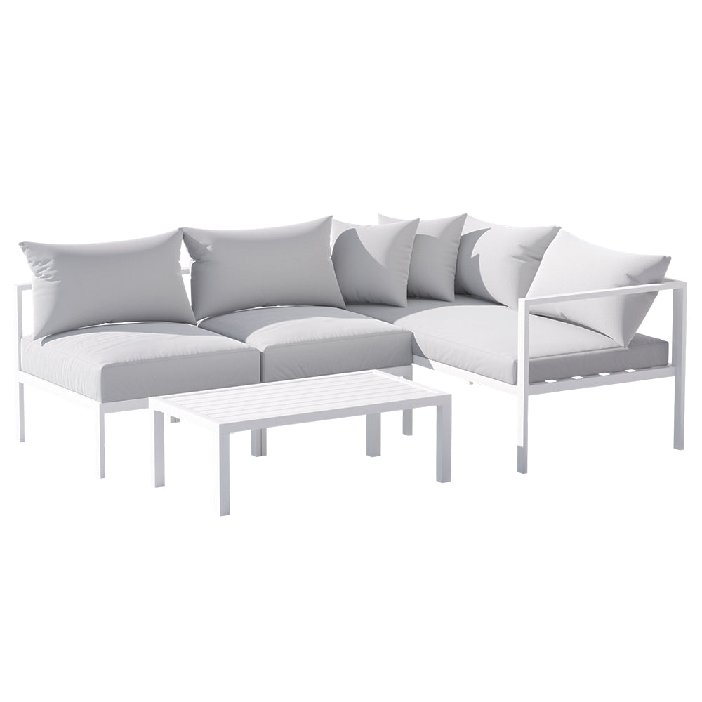 Gardeon 4-Seater Aluminium Outdoor Sofa Set Lounge Setting Table Chair Furniture-Furniture &gt; Outdoor-PEROZ Accessories