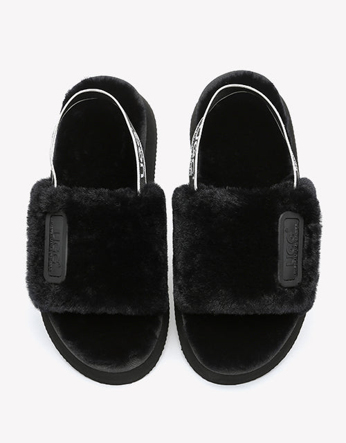 Australian Shepherd AS UGG Women High Platform Fluffy Slides Poppin-Slides-PEROZ Accessories