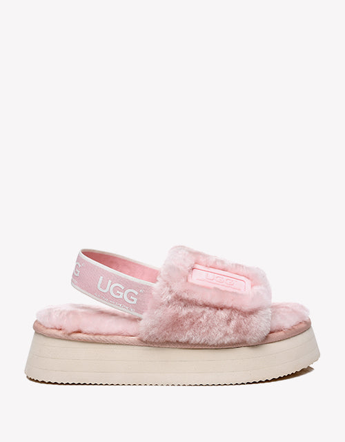 Australian Shepherd AS UGG Women High Platform Fluffy Slides Poppin-Slides-PEROZ Accessories