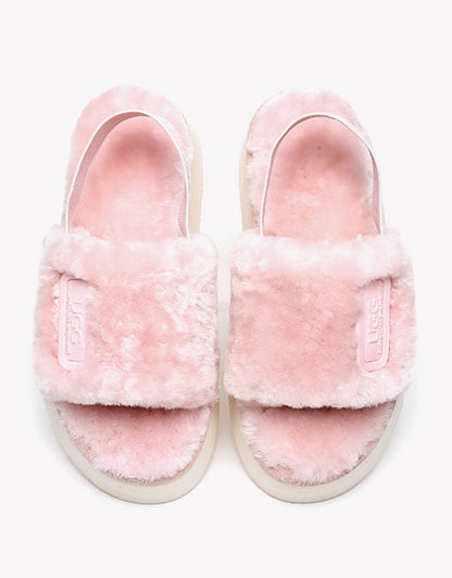 Australian Shepherd AS UGG Women High Platform Fluffy Slides Poppin-Slides-PEROZ Accessories