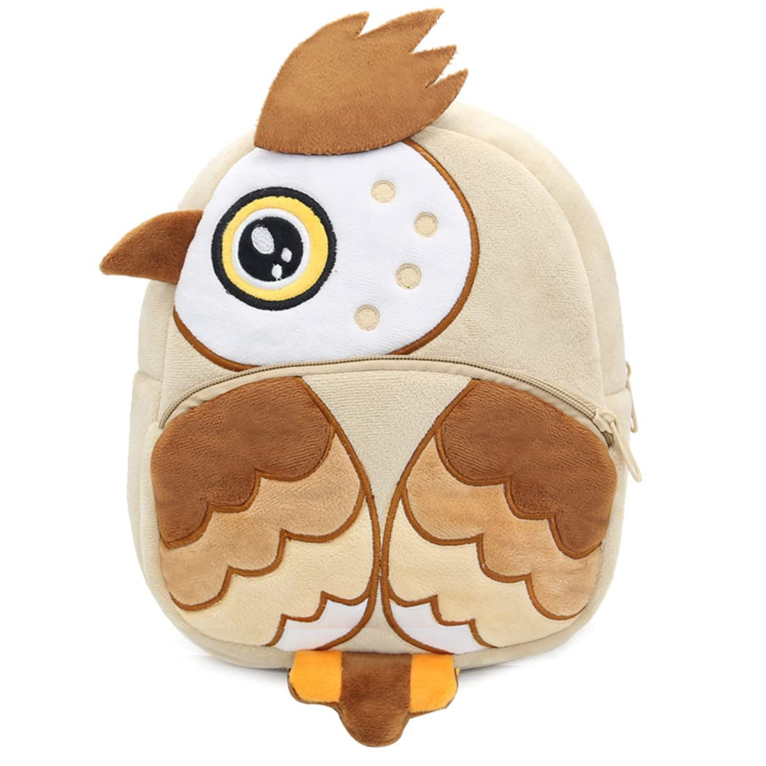 Anykidz 3D Apricot Owl Brown Kids School Backpack Cute Cartoon Animal Style Children Toddler Plush Bag Perfect Accessories For Boys and Girls-Backpacks-PEROZ Accessories