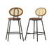 Artiss Bar Stools Kitchen Stool Metal Counter Dining Chair Rattan Barstools x2-Furniture > Bar Stools & Chairs-PEROZ Accessories