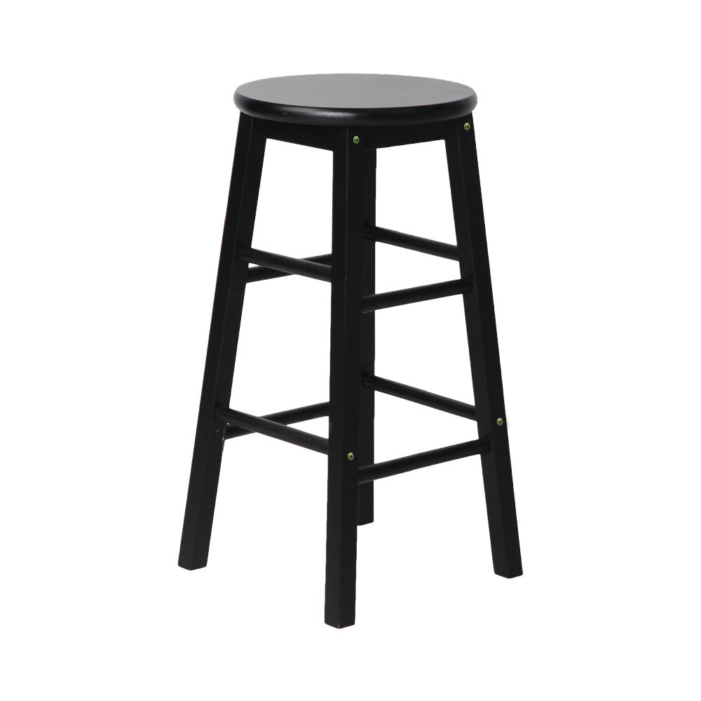 Artiss Set of 2 Beech Wood Backless Bar Stools - Black-Bar Stools-PEROZ Accessories