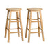 Artiss Set of 2 Beech Wood Backless Bar Stools - Natural-Bar Stools-PEROZ Accessories