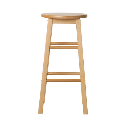 Artiss Set of 2 Beech Wood Backless Bar Stools - Natural-Bar Stools-PEROZ Accessories