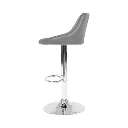 Artiss Set of 4 Bar Stools PU Leather Diamond Style - Grey-Furniture &gt; Bar Stools &amp; Chairs - Peroz Australia - Image - 4