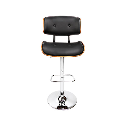 Artiss Set of 2 Wooden Gas Lift Bar Stools - Black and Chrome-Furniture &gt; Bar Stools &amp; Chairs - Peroz Australia - Image - 3