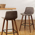 Artiss Set of 2 PU Leather Bar Stools Square Footrest - Wood and Brown-Furniture > Bar Stools & Chairs-PEROZ Accessories