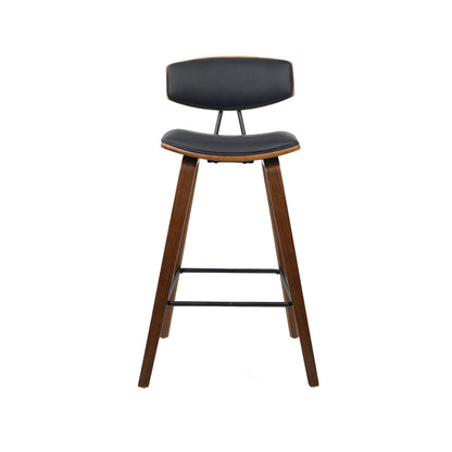 Artiss Set of 4 PU Leather Circular Footrest Bar Stools - Black-Furniture &gt; Bar Stools &amp; Chairs - Peroz Australia - Image - 4