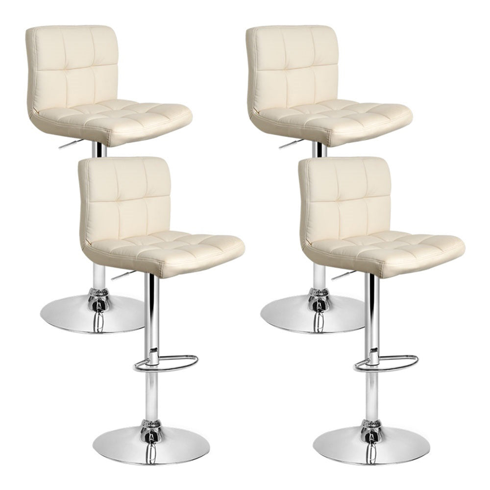 Artiss Set of 4 PU Leather Gas Lift Bar Stools - Beige-Furniture &gt; Bar Stools &amp; Chairs - Peroz Australia - Image - 2