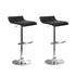 Artiss Set of 2 PU Leather Wave Style Bar Stools - Black-Furniture > Bar Stools & Chairs - Peroz Australia - Image - 1