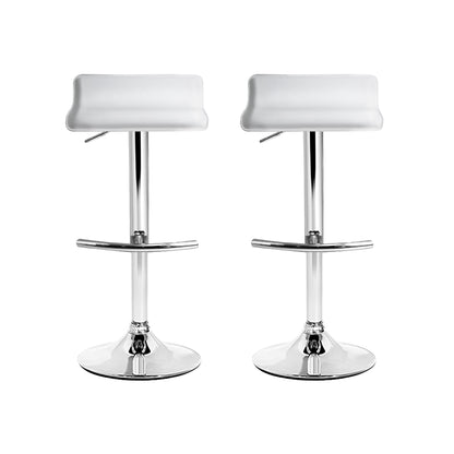 Artiss Set of 2 PU Leather Wave Style Bar Stools - White-Furniture &gt; Bar Stools &amp; Chairs - Peroz Australia - Image - 4