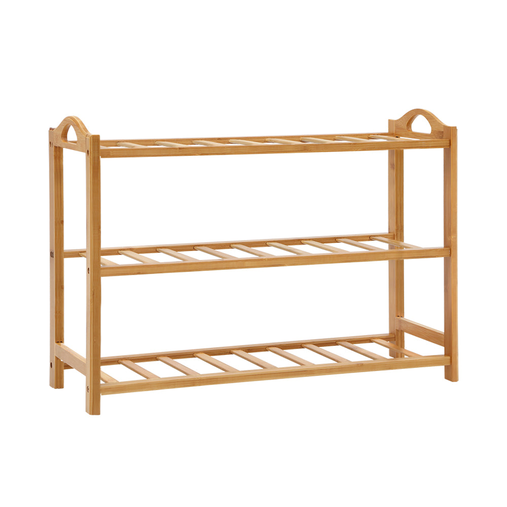 Artiss 3 Tiers Bamboo Shoe Rack Storage Organiser Wooden Shelf Stand Shelves-Furniture &gt; Living Room - Peroz Australia - Image - 2