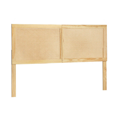 Artiss Rattan Bed Frame Double Size Bed Head Headboard Bedhead Base RIBO Pine-Furniture &gt; Bedroom-PEROZ Accessories