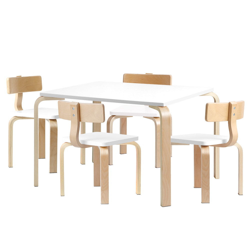 Keezi Nordic Kids Table Chair Set Desk 5PC Activity Dining Study Children Modern-Baby &amp; Kids &gt; Kid&