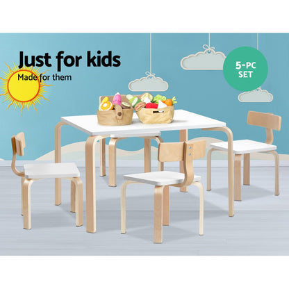 Keezi Nordic Kids Table Chair Set Desk 5PC Activity Dining Study Children Modern-Baby &amp; Kids &gt; Kid&