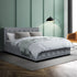 Artiss Tiyo Bed Frame Fabric Gas Lift Storage - Grey Double-Furniture > Bedroom - Peroz Australia - Image - 1