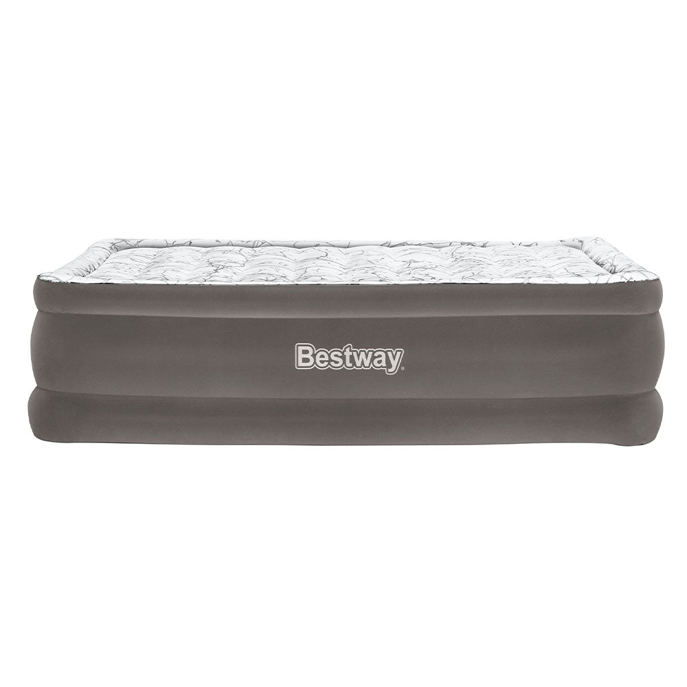 Bestway Air Mattress Bed Single Size Inflatable Flocked Camping Beds 56CM-Home &amp; Garden &gt; Inflatable Mattress-PEROZ Accessories