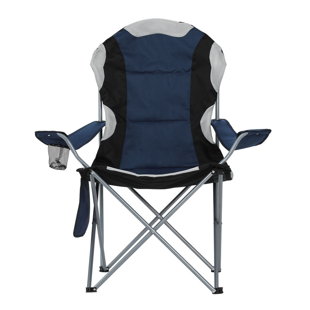 Weisshorn 2X Camping Chairs Folding Arm Chair Portable Camping Garden Fishing-Outdoor &gt; Camping-PEROZ Accessories