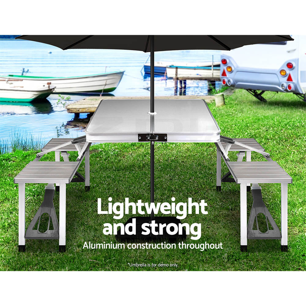 Weisshorn Camping Table Folding Aluminum Portable Outdoor Picnic 85CM-Outdoor &gt; Camping-PEROZ Accessories