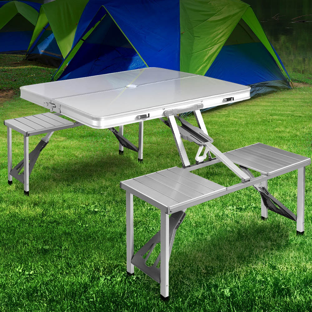 Weisshorn Camping Table Folding Aluminum Portable Outdoor Picnic 85CM-Outdoor &gt; Camping-PEROZ Accessories