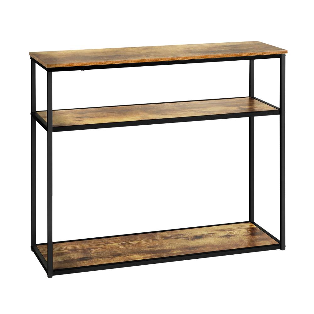 Oikiture Hall Console Table Metal Hallway Desk Entry Display Wooden Furniture-Console Table-PEROZ Accessories