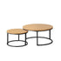 Shop Oikiture Set of 2 Coffee Table Round Nesting Side End Table Natural  | PEROZ Australia