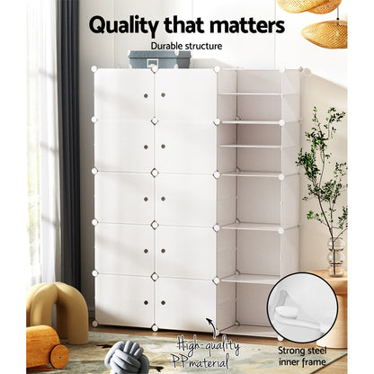 Artiss Shoe Cabinet DIY Shoe Box White Cube Portable Organiser Storage Stand-Home &amp; Garden &gt; Storage - Peroz Australia - Image - 5