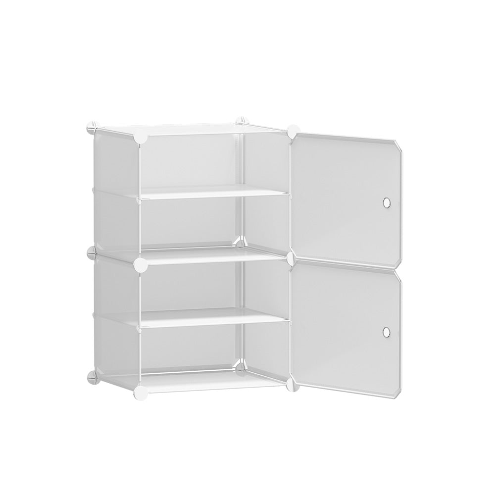 Artiss Shoe Cabinet DIY Shoe Box White Storage Cube Portable Organiser Stand-Home &amp; Garden &gt; Storage - Peroz Australia - Image - 2